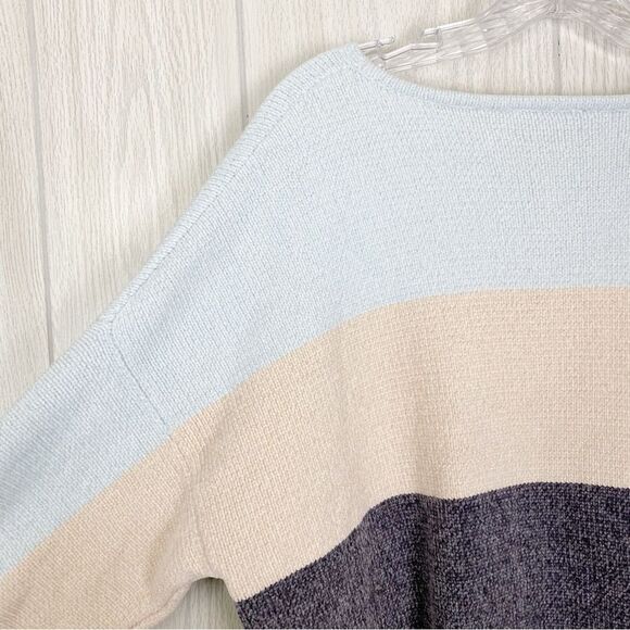 Soft Surroundings | Lisbeth Chenille Striped V Neck Sweater Size Petite XL - Picture 6 of 12